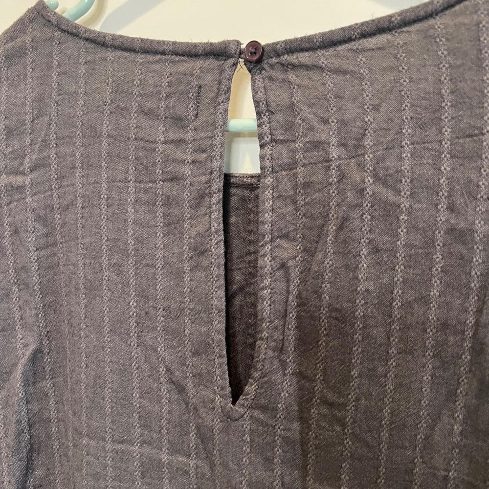 Lucky Brand Gray Tiered Babydoll‎ Blouse Top Long Sleeve Bohemian Boho Women M - Picture 8 of 13